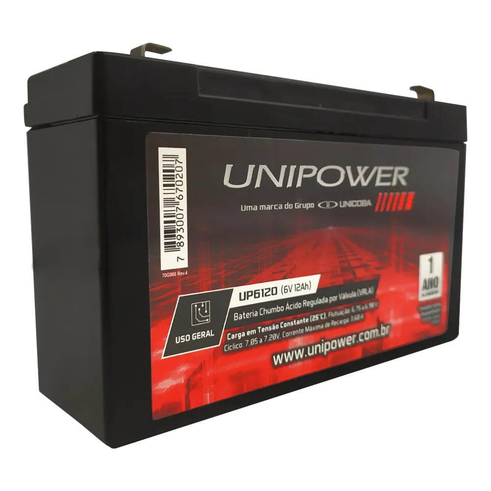 BAT UNIPOWER 6V 12AH F187 (UP6120) R
